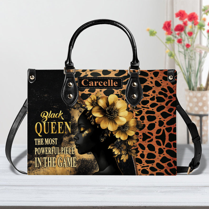 Black Queen PU Leather Handbag β Leopard Print Leather Handbag for Afro Women ID-0408-N3WY