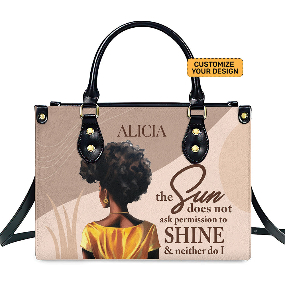 Shine Boldly Custom PU Leather Bag- Empowering Afrocentric Handbag ID-0512-ALMV