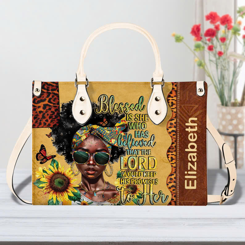 She Believed Christian Personalized Leather Handbag for Black Women ID-0322-SKMW