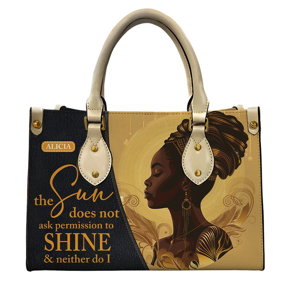 Shine Like the Sun- Inspirational Leather Handbag for Black Women ID-0519-AUQ9