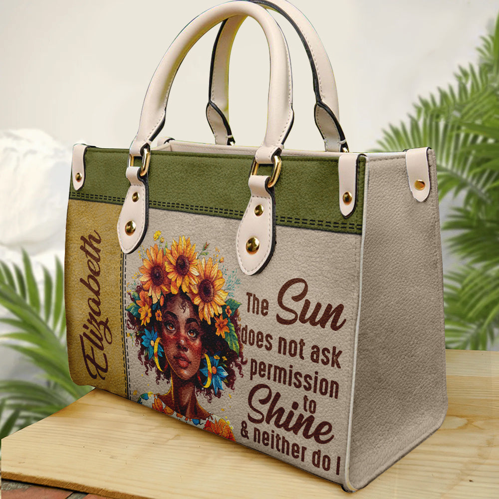Motivational PU Leather Handbag Designed for Strong Black Women ID-0528-90IZ