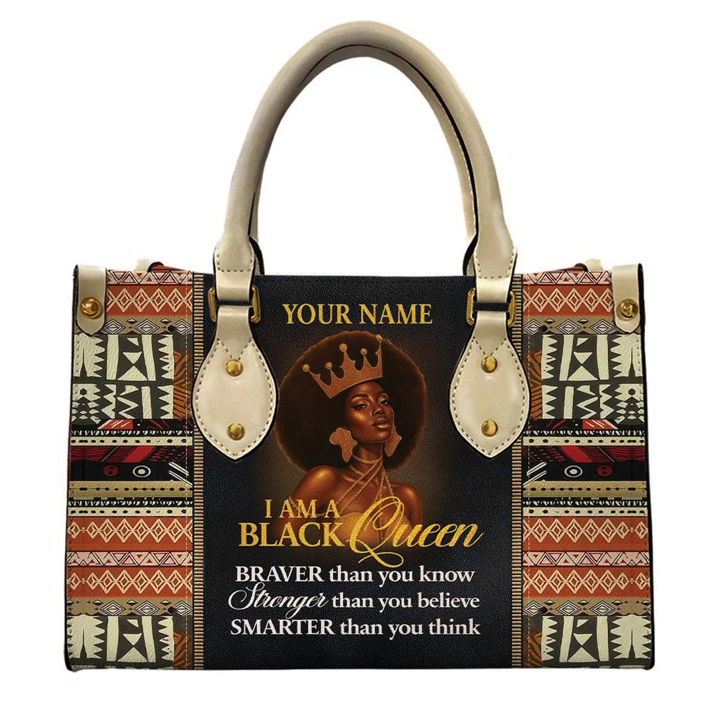 I Am A Black Queen Personalized Inspirational PU Leather Handbag For Black Women Umds28