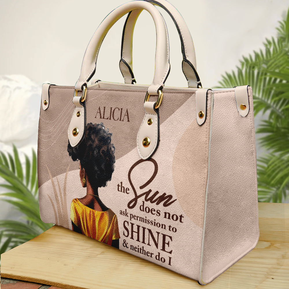 Shine Boldly Custom PU Leather Bag- Empowering Afrocentric Handbag ID-0512-ALMV