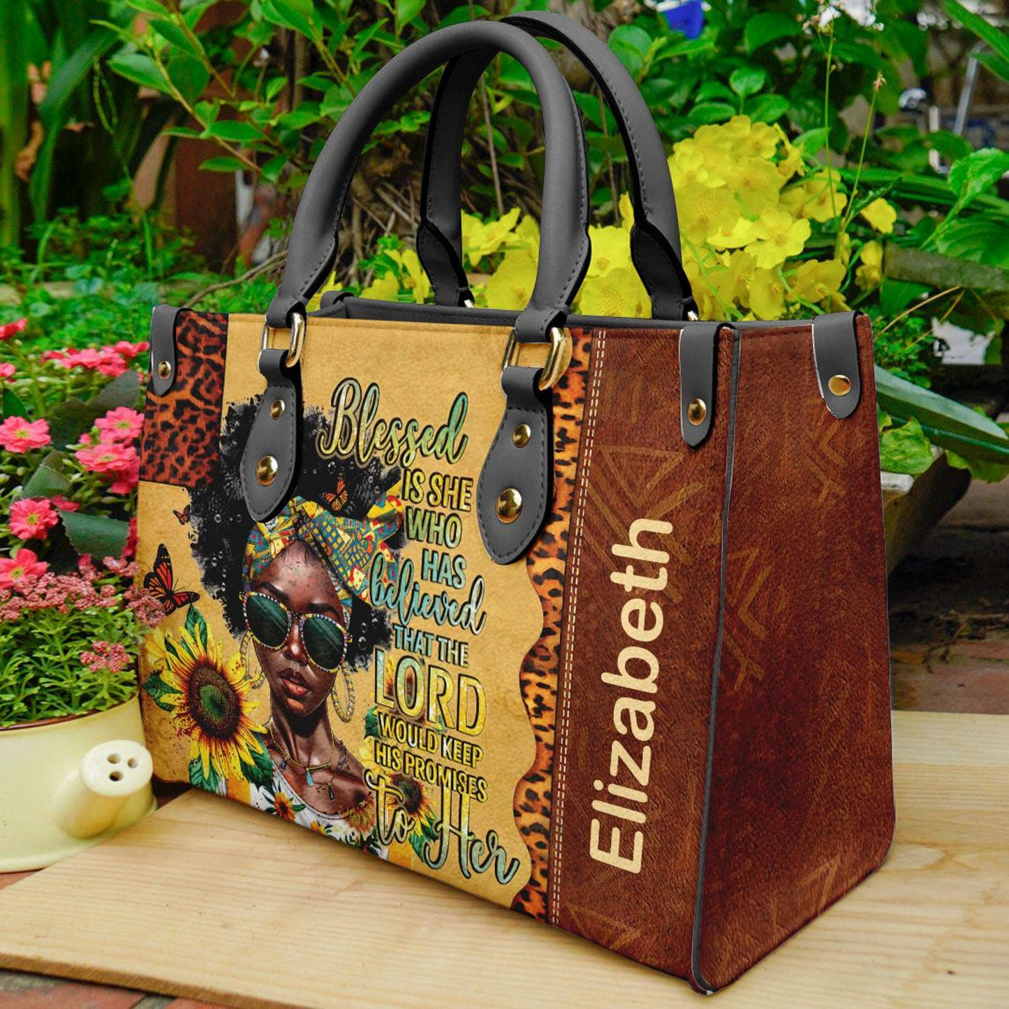 She Believed Christian Personalized Leather Handbag for Black Women ID-0322-SKMW