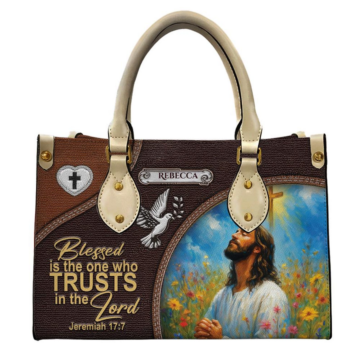 Blessed Is The One Who Trusts In The Lord Bible Verse Inspired PU Leather Handbag Umds13