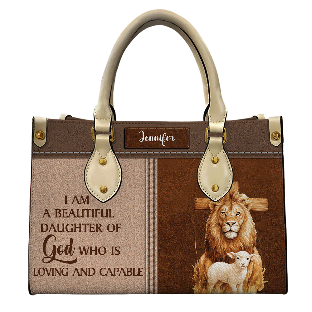 Daughter Of God PU Leather Handbag- Motivational Religious Bag For Women ID-0528-BHVL