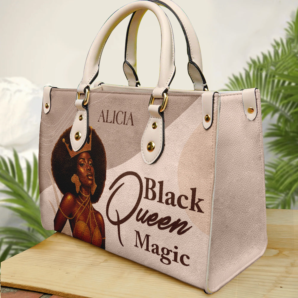 Black Queen Magic- Personalized PU Leather Handbag For Black Women ID-0527-75PS