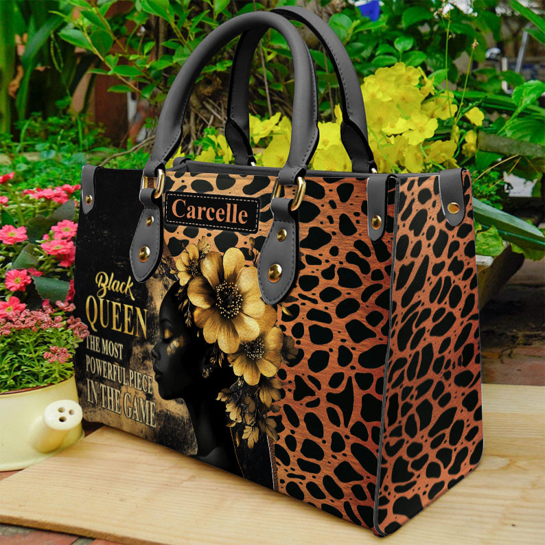 Black Queen PU Leather Handbag β Leopard Print Leather Handbag for Afro Women ID-0408-N3WY