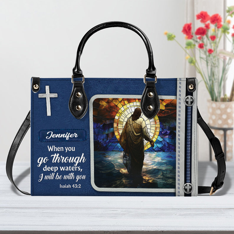 I Will Be With You Jesus Bible Verse Handbag- Personalized PU Leather Christian Handbag ID-0416-WONJ