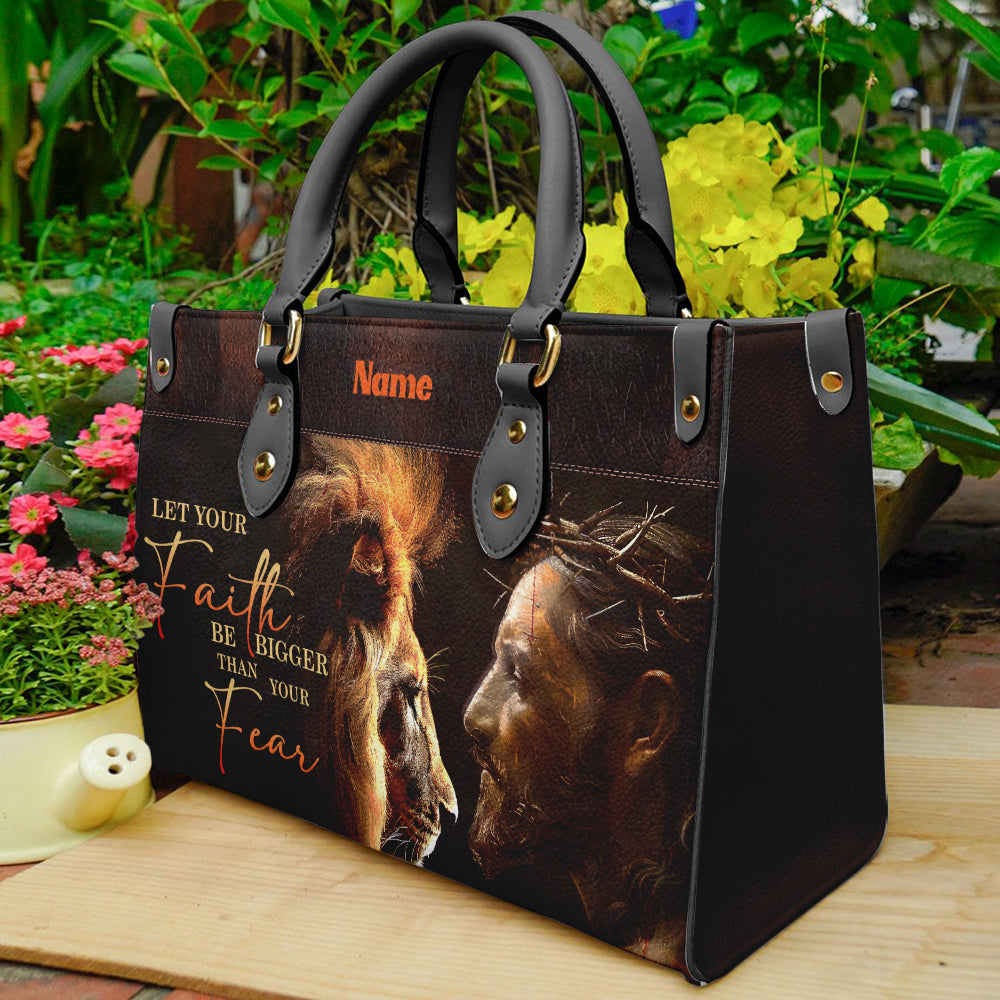 Let Your Faith Be Bigger Than Your Fear β Christian PU Leather Handbag ID-0509-EOXD