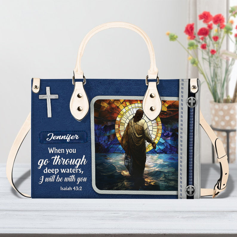 I Will Be With You Jesus Bible Verse Handbag- Personalized PU Leather Christian Handbag ID-0416-WONJ