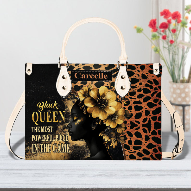 Black Queen PU Leather Handbag β Leopard Print Leather Handbag for Afro Women ID-0408-N3WY