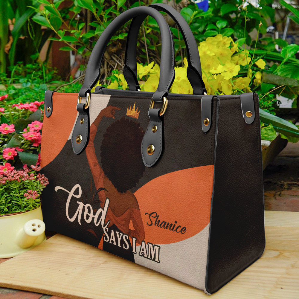 God Says I Am Motivational Handbag For African American Women ID-0527-YVDO