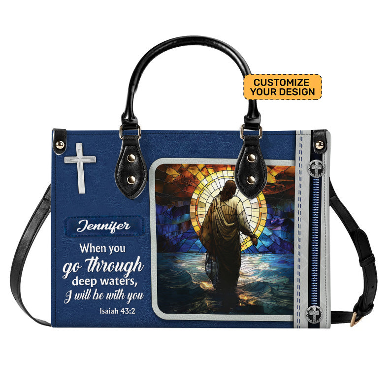 I Will Be With You Jesus Bible Verse Handbag- Personalized PU Leather Christian Handbag ID-0416-WONJ