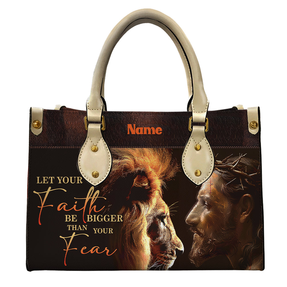 Let Your Faith Be Bigger Than Your Fear β Christian PU Leather Handbag ID-0509-EOXD