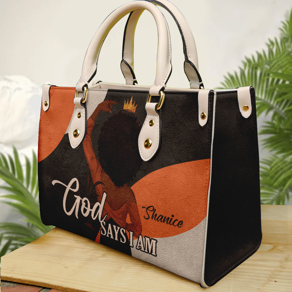 God Says I Am Motivational Handbag For African American Women ID-0527-YVDO