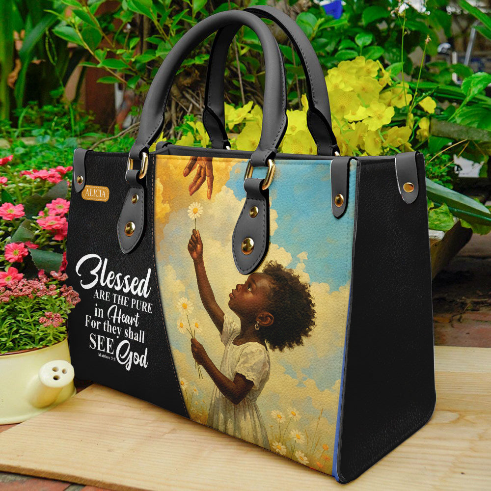 Christian Handbag Bible Verse Inspirational For Women- Personalized PU Leather Handbag For Black Girl Umds17