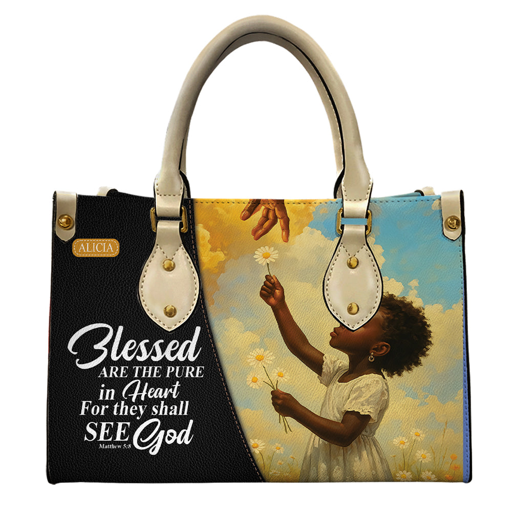 Christian Handbag Bible Verse Inspirational For Women- Personalized PU Leather Handbag For Black Girl Umds17