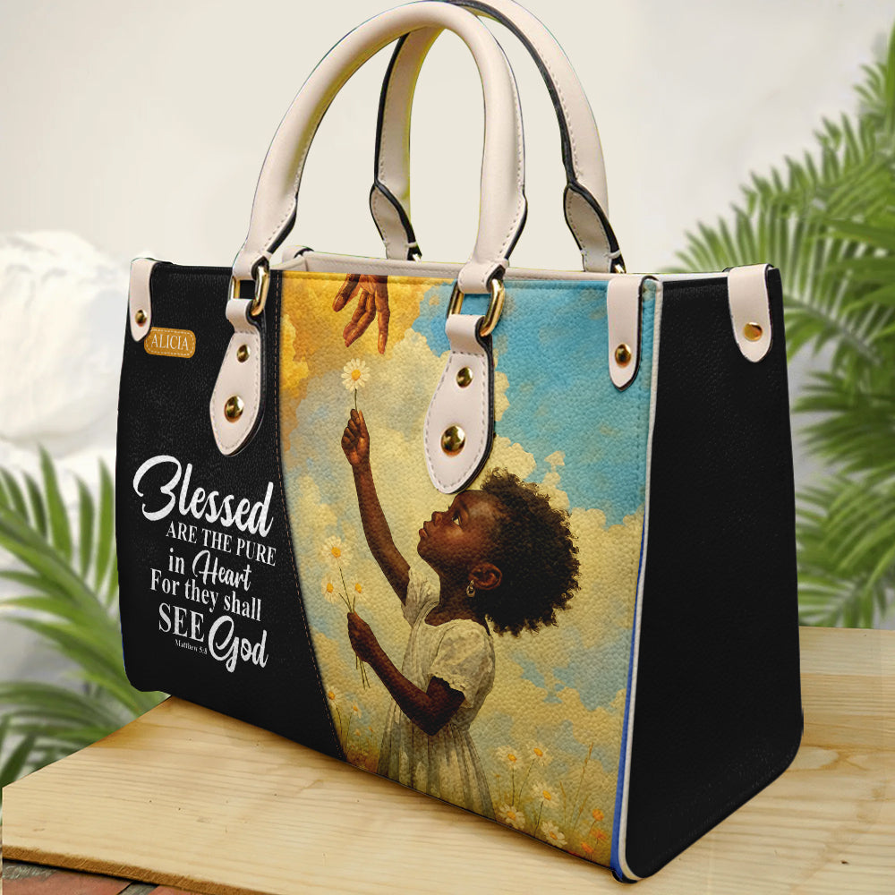 Christian Handbag Bible Verse Inspirational For Women- Personalized PU Leather Handbag For Black Girl Umds17