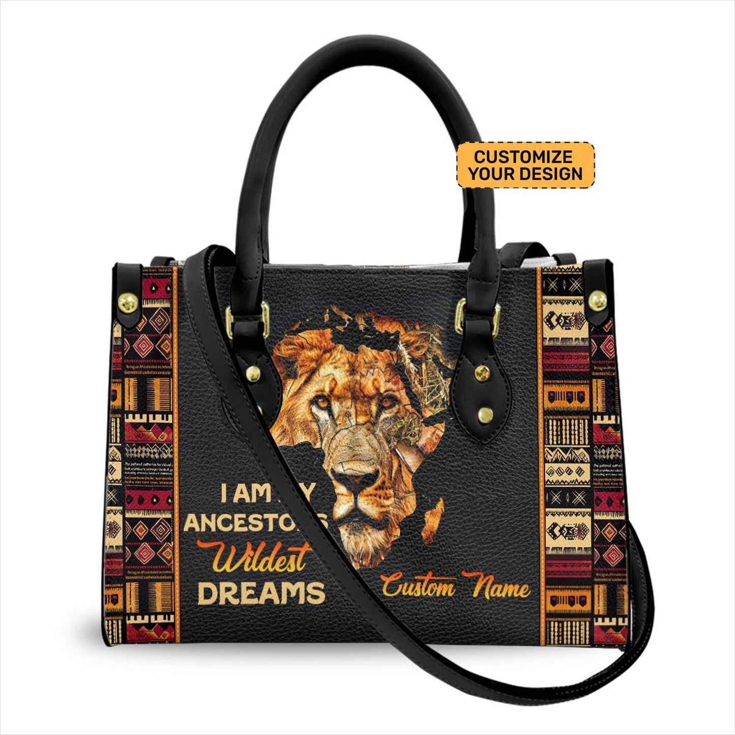 I Am My Ancestors Wildest Dreams Leather Handbag- Custom Handbag For African American Women ID-0417-UJW6