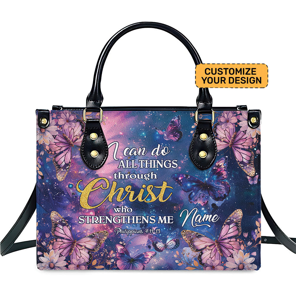 Bible Verse Faith-Inspired Handbag, Personalized Religious PU Leather Handbag For Christian ID-0402-HYJL