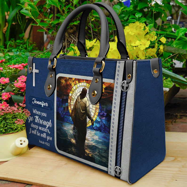 I Will Be With You Jesus Bible Verse Handbag- Personalized PU Leather Christian Handbag ID-0416-WONJ