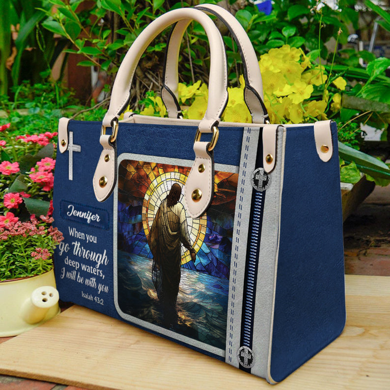 I Will Be With You Jesus Bible Verse Handbag- Personalized PU Leather Christian Handbag ID-0416-WONJ