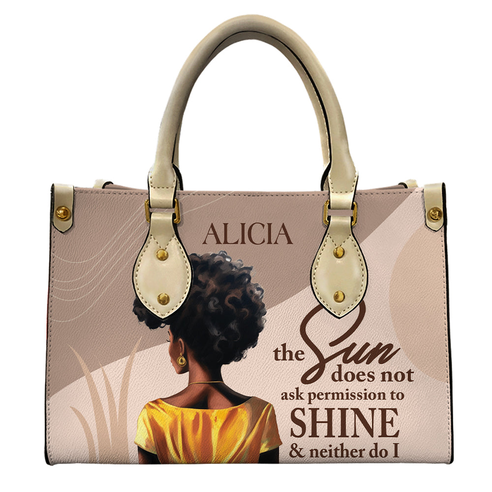 Shine Boldly Custom PU Leather Bag- Empowering Afrocentric Handbag ID-0512-ALMV