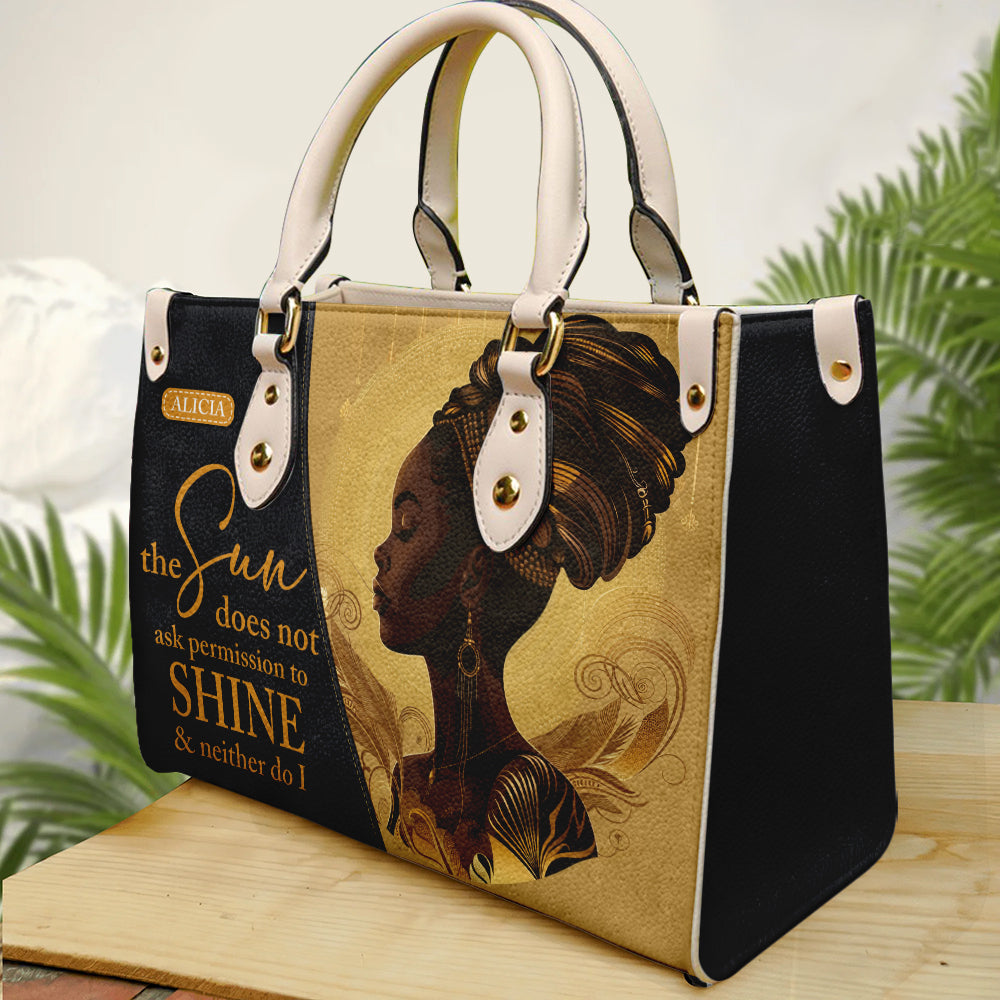 Shine Like the Sun- Inspirational Leather Handbag for Black Women ID-0519-AUQ9