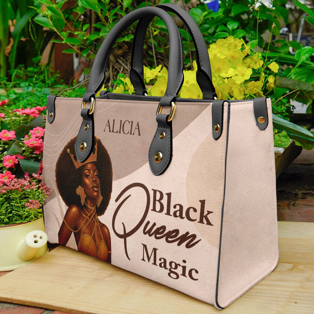 Black Queen Magic- Personalized PU Leather Handbag For Black Women ID-0527-75PS