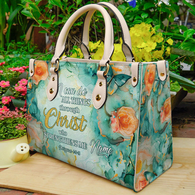 I Can Do All Things Christian Bible Verse Leather Handbag ID-0708-8KGV