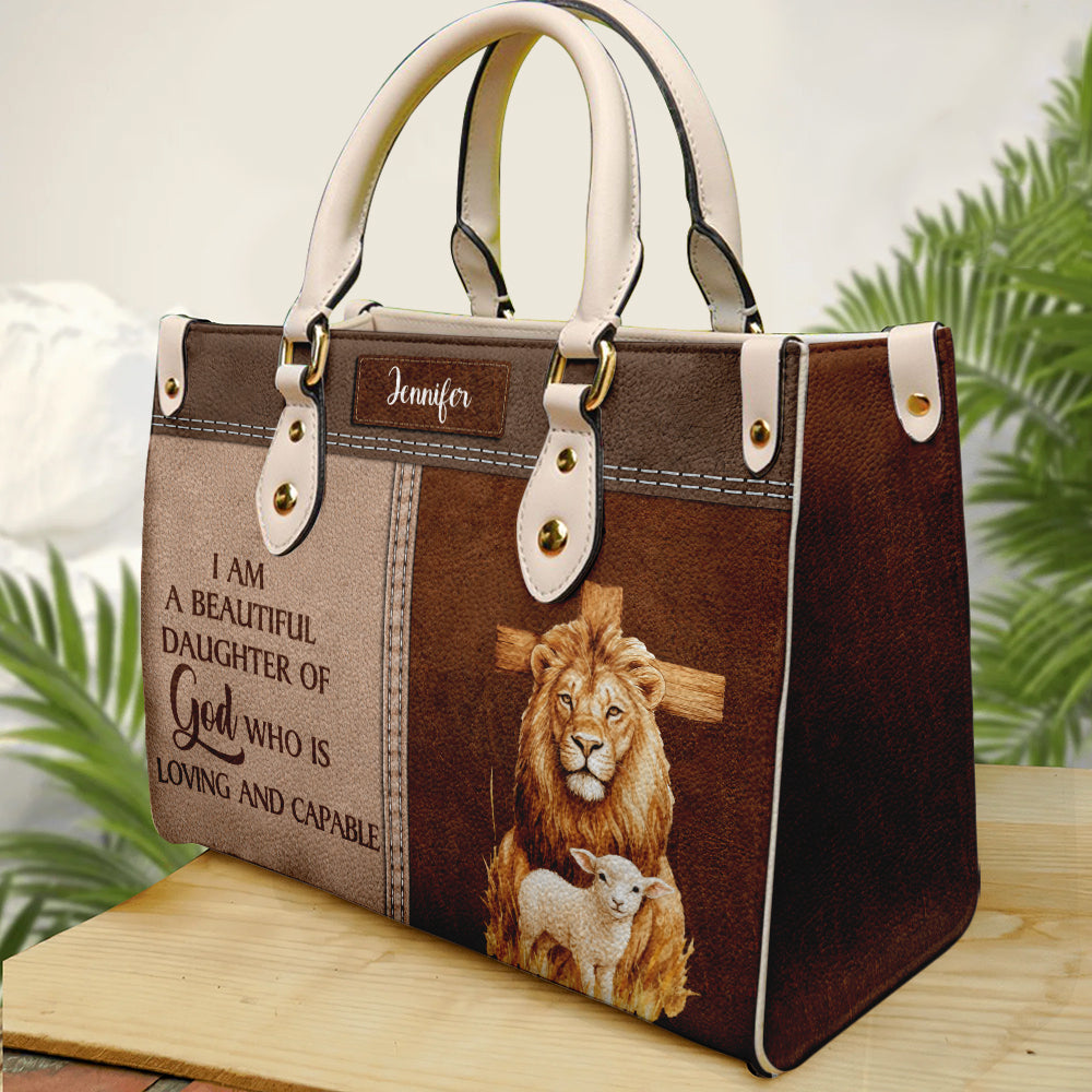 Daughter Of God PU Leather Handbag- Motivational Religious Bag For Women ID-0528-BHVL