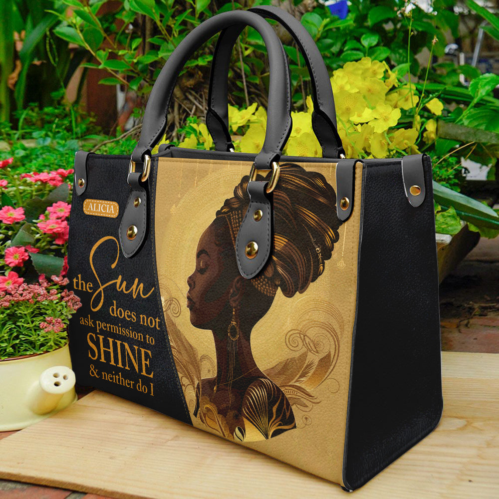 Shine Like the Sun- Inspirational Leather Handbag for Black Women ID-0519-AUQ9