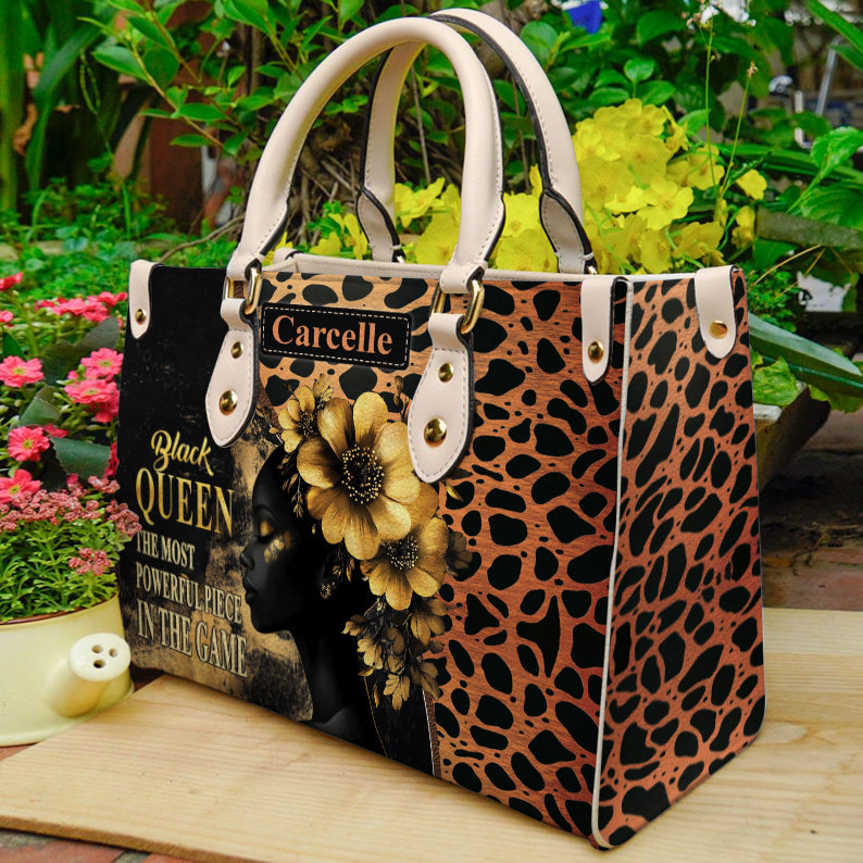 Black Queen PU Leather Handbag β Leopard Print Leather Handbag for Afro Women ID-0408-N3WY