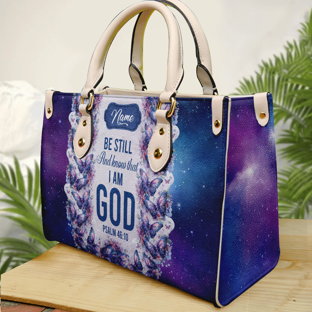 Be Still And Know That I am God Motivational Bag- Jesus Bible Verse PU Leather Handbag ID-0324-TDUW