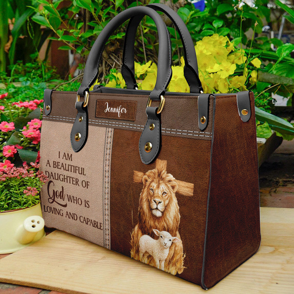 Daughter Of God PU Leather Handbag- Motivational Religious Bag For Women ID-0528-BHVL