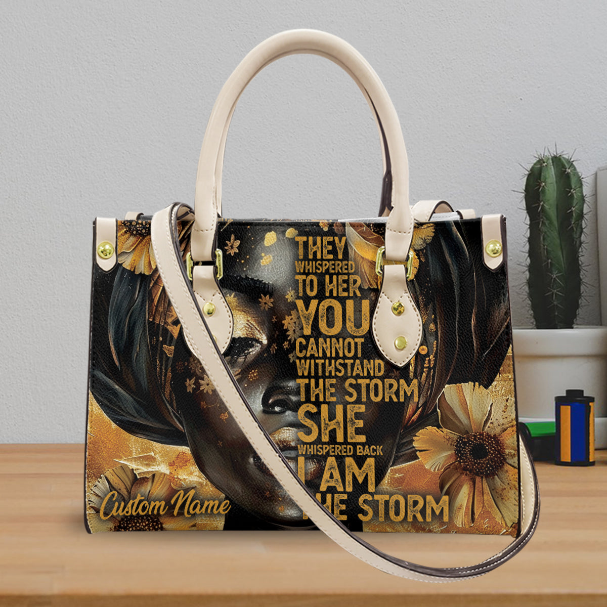 I Am The Storm Inspirational Leather Handbag for Black Women ID-0322-GVEL