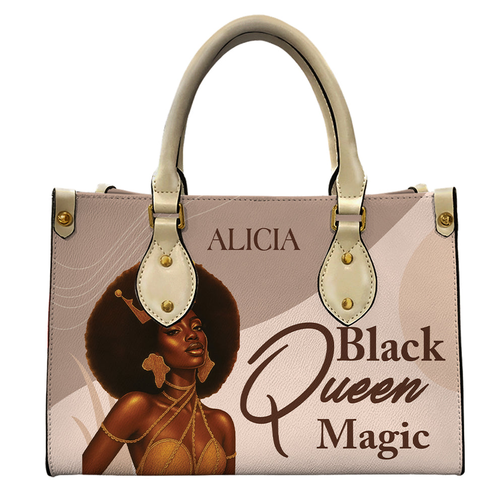 Black Queen Magic- Personalized PU Leather Handbag For Black Women ID-0527-75PS