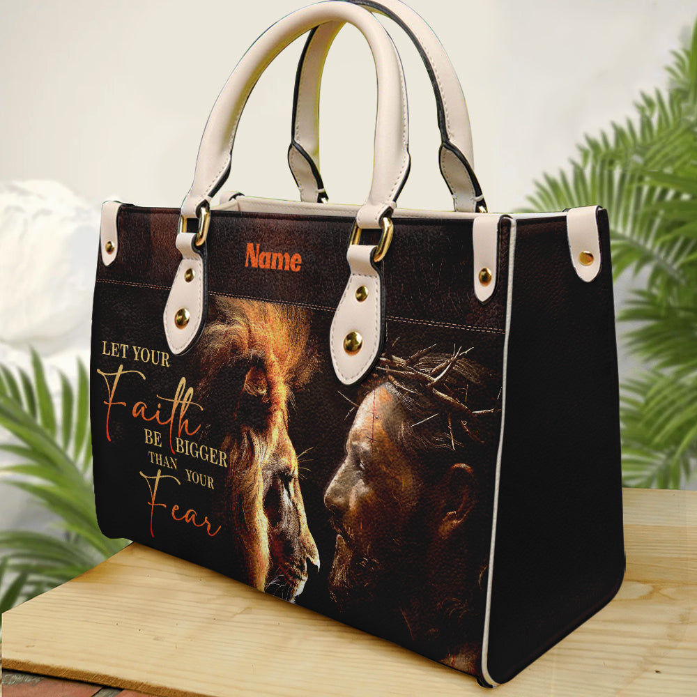 Let Your Faith Be Bigger Than Your Fear β Christian PU Leather Handbag ID-0509-EOXD