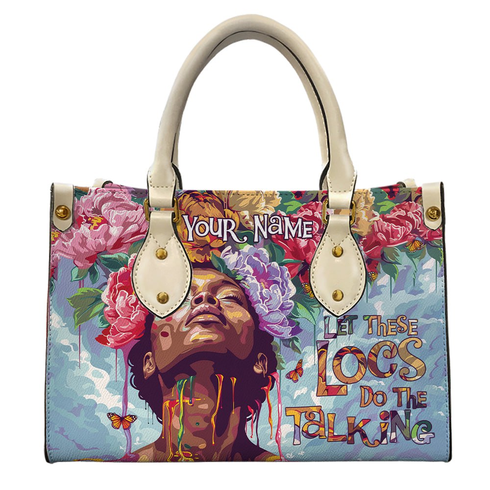 Let these Locs Do the Talking Black Queen Floral PU Leather Handbag ID-0408-BLZV