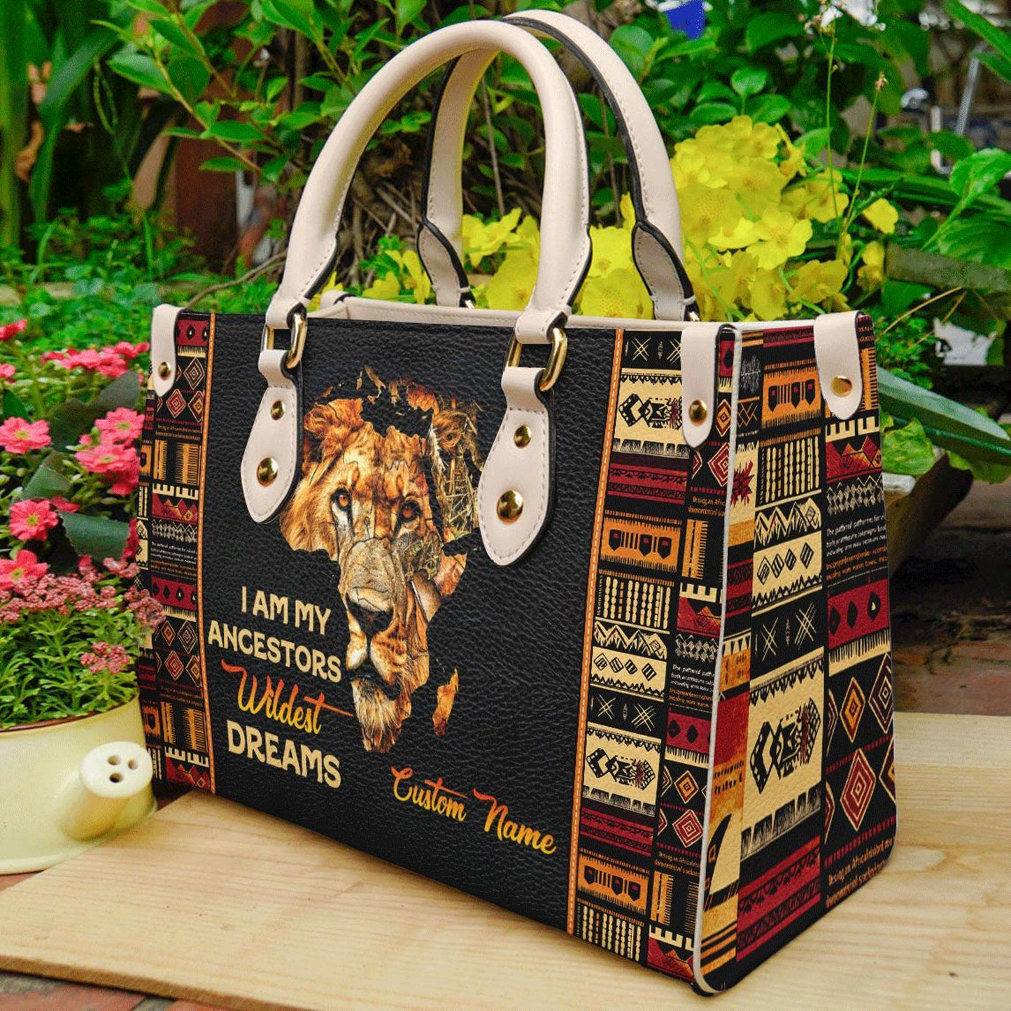 I Am My Ancestors Wildest Dreams Leather Handbag- Custom Handbag For African American Women ID-0417-UJW6