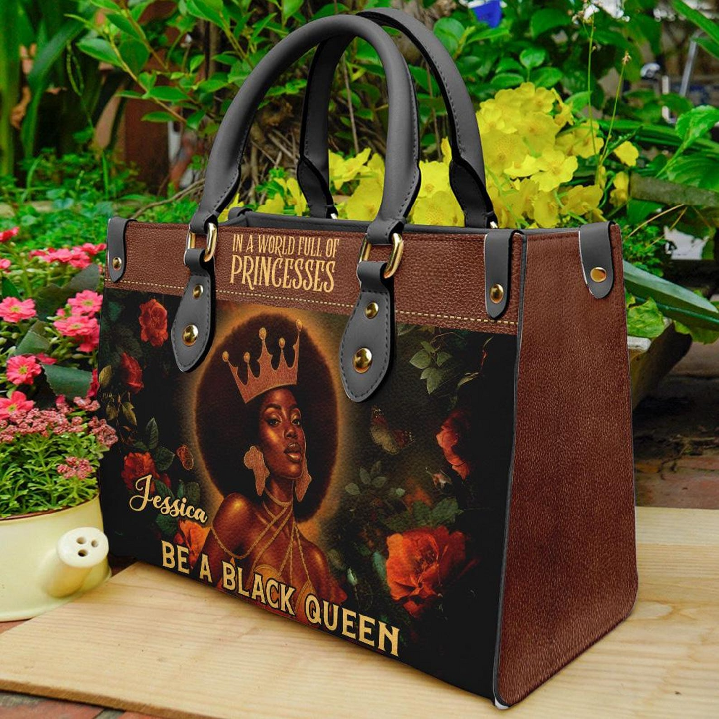 Be A Black Queen Leather Handbag- Personalized PU Leather Bag For Black Girl Umu1-5
