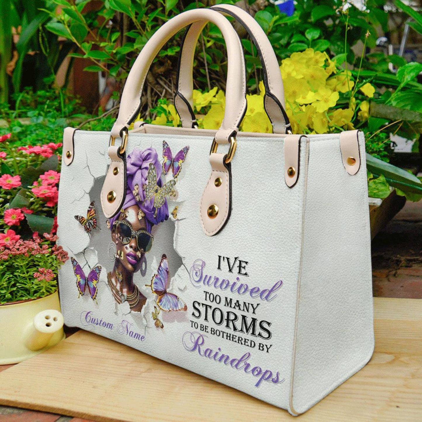 I've Survived Too Many Storms Inspirational Leather Handbag For Black Women ID-0417-JMYH