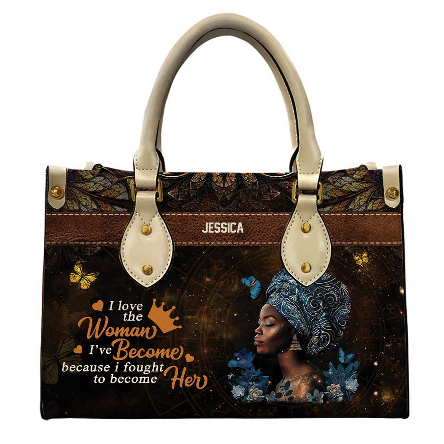 I Love The Woman I've Become Inspirational Bag Gift- PU Leather Handbag For Black Women Umds25
