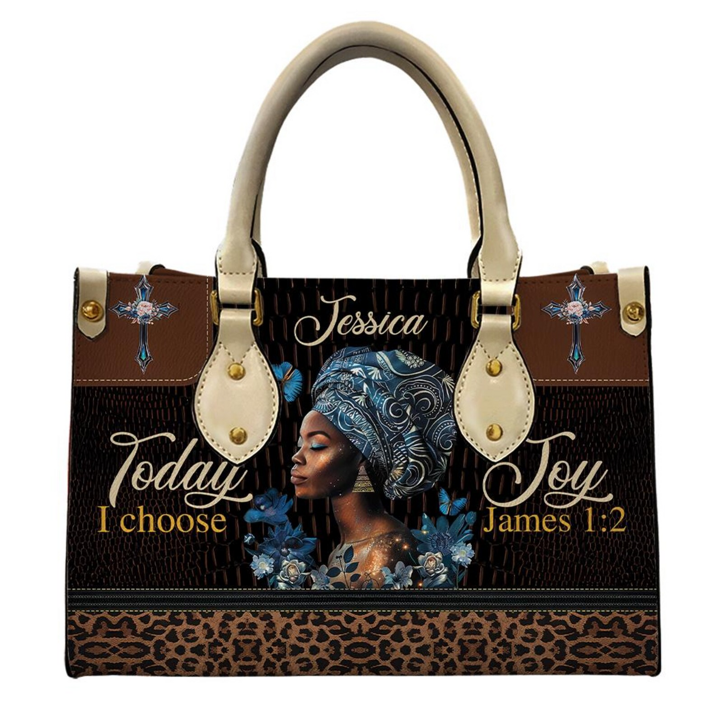 Today I Choose Joy Jesus Motivational Handbag- Personalized PU Leather Handbag For Black Women Umu1-4