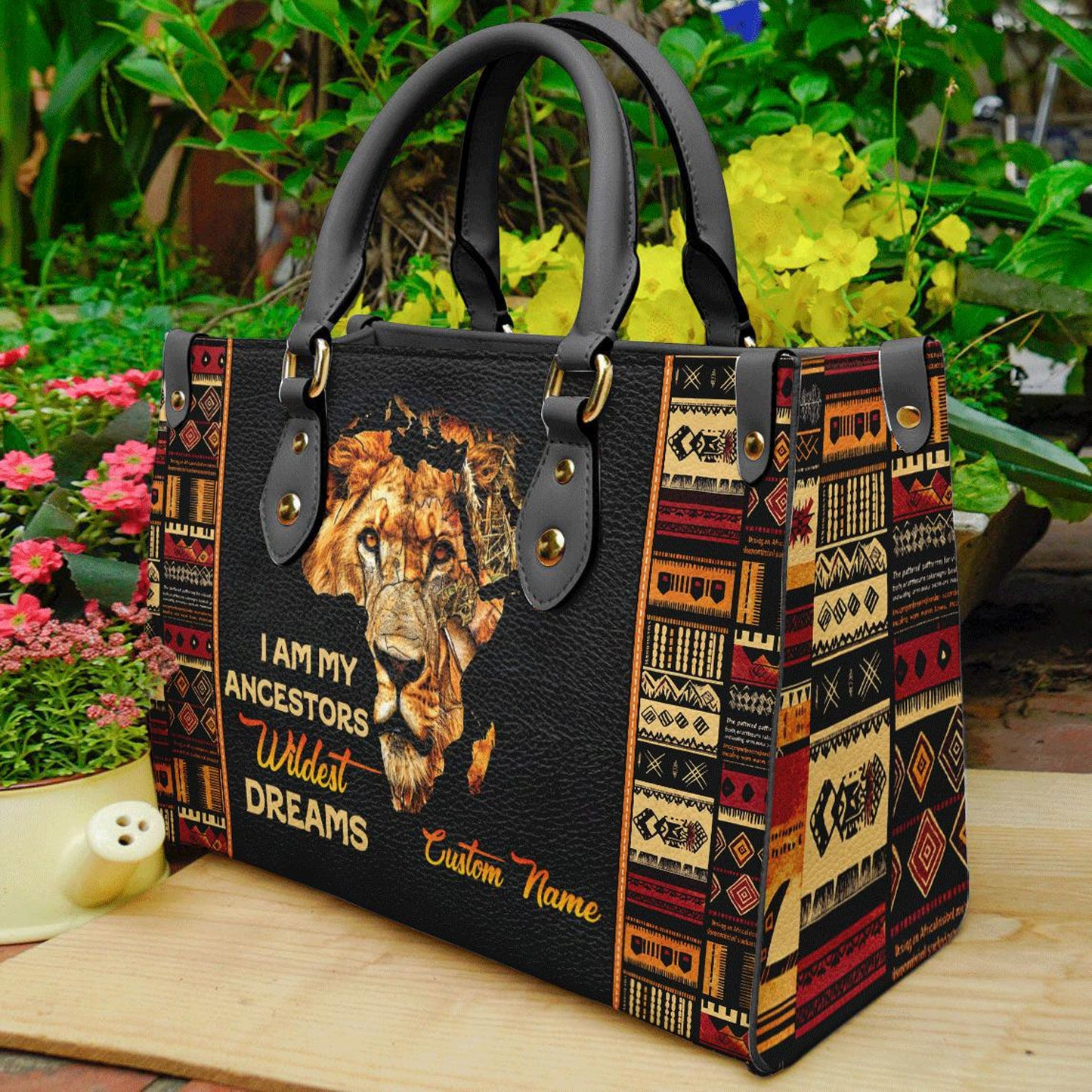I Am My Ancestors Wildest Dreams Leather Handbag- Custom Handbag For African American Women ID-0417-UJW6