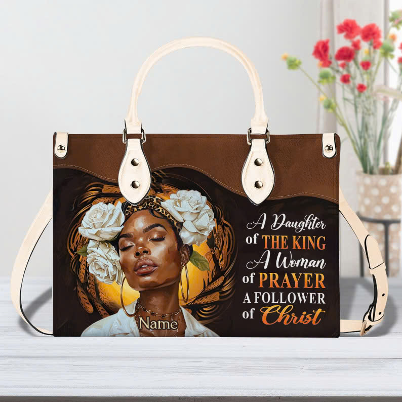 A Daughter Of The King Inspirational Leather Handbag for Black Women ID-0322-SKXI
