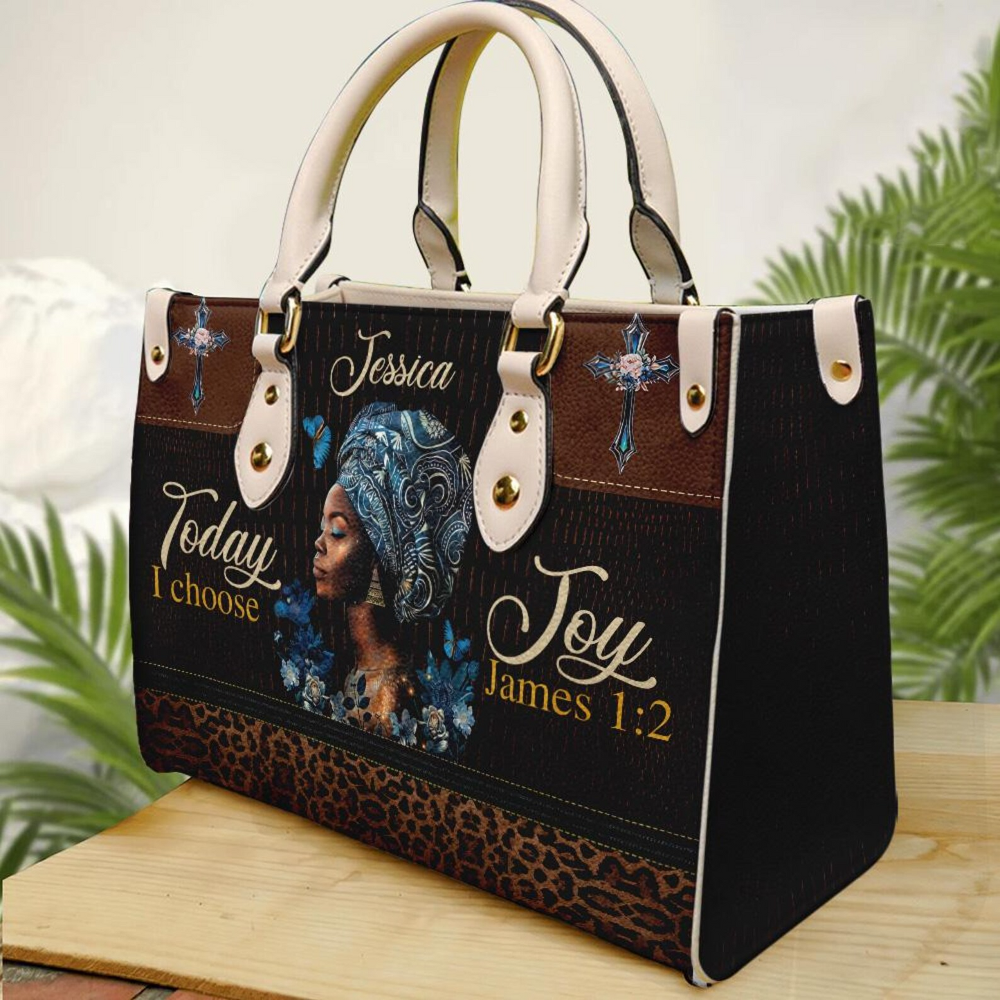 Today I Choose Joy Jesus Motivational Handbag- Personalized PU Leather Handbag For Black Women Umu1-4