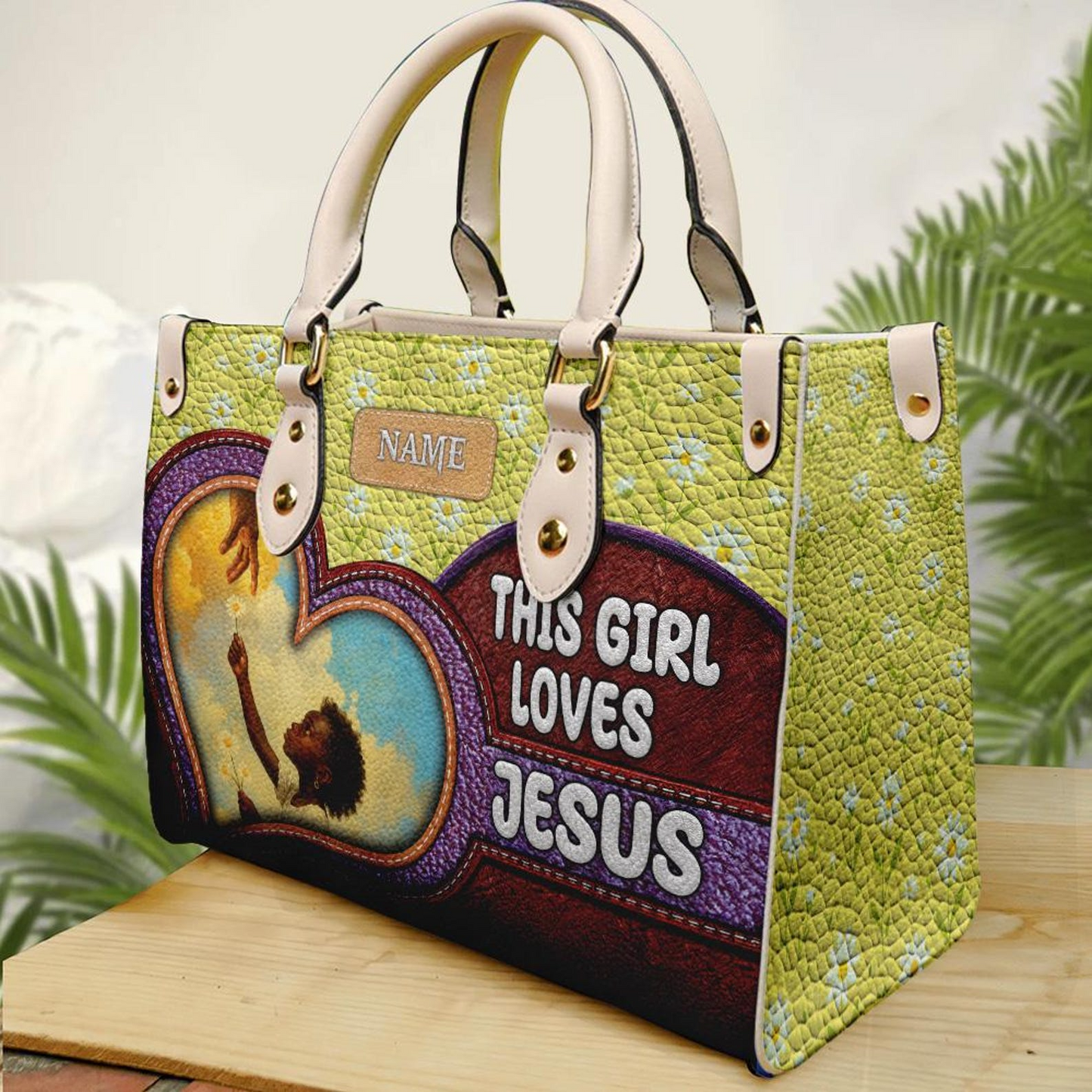 This Girl Loves Jesus PU Leather Handbag- Bible Verse Bag For Her Umds29
