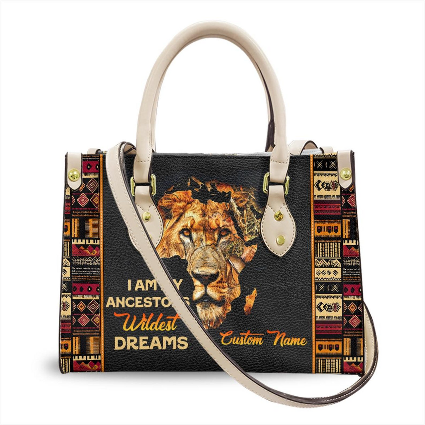 I Am My Ancestors Wildest Dreams Leather Handbag- Custom Handbag For African American Women ID-0417-UJW6